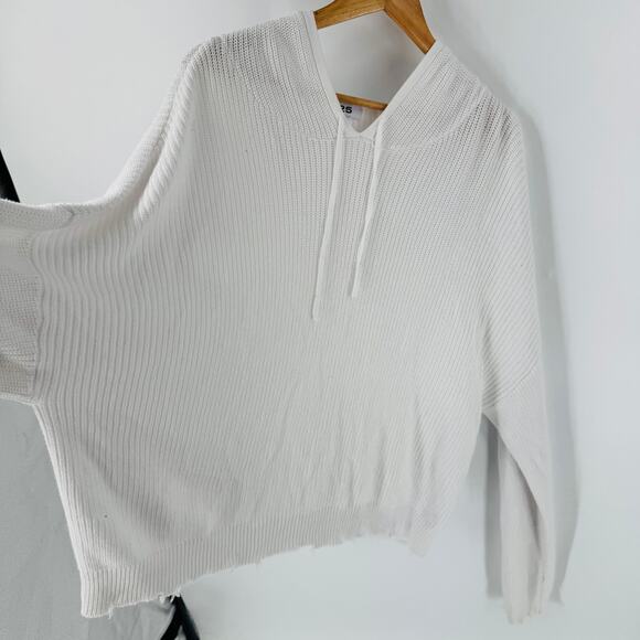 525 America Knit Hoodie Sweater White Lightweight Slouchy Pullover XL - Picture 6 of 9